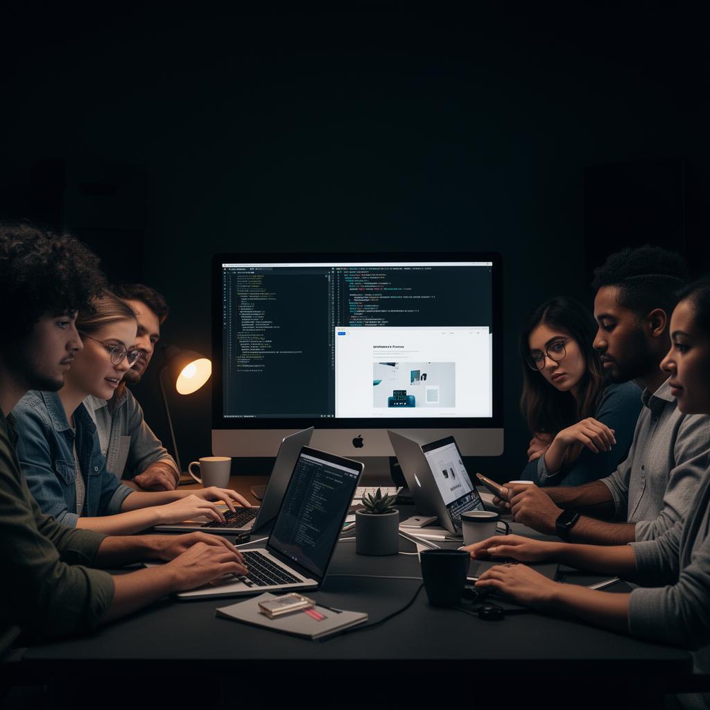 Web development team building the site