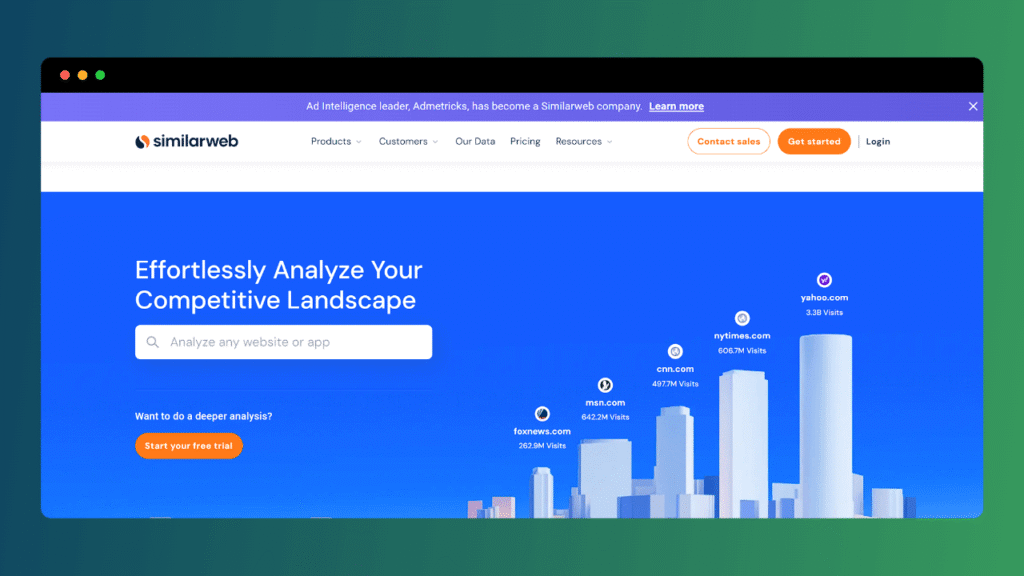 Similarweb- competitor analysis example website 9