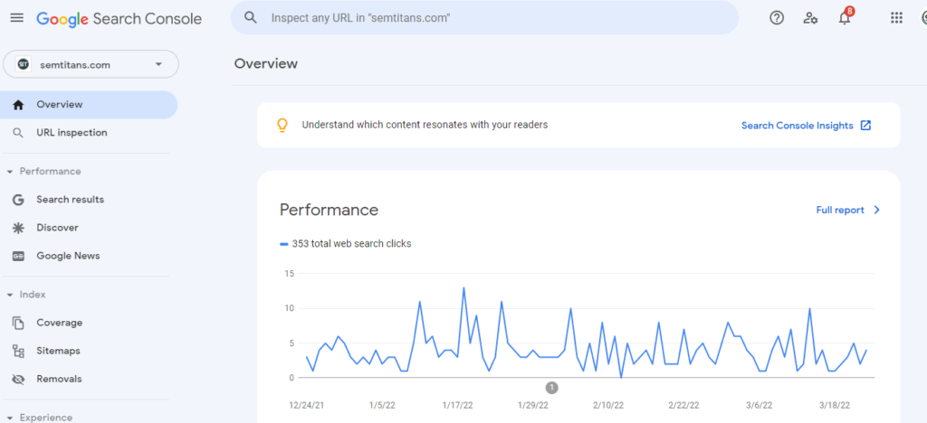 Search Console Overview