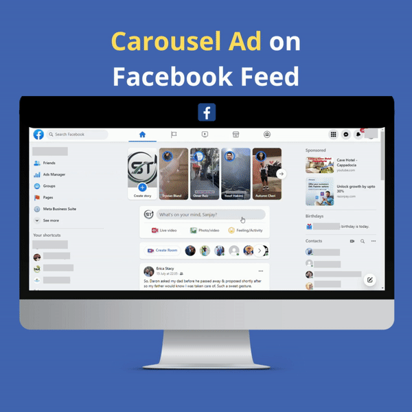 Carousel Ad on Facebook Feed