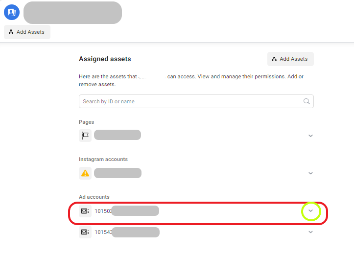 Facebook Manager- Assigned Assets