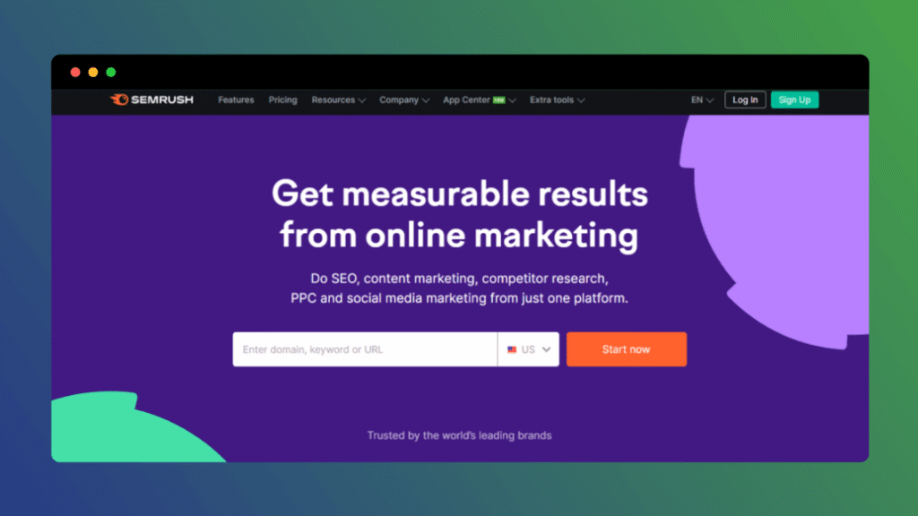 SEMrush - competitor analysis example website 3