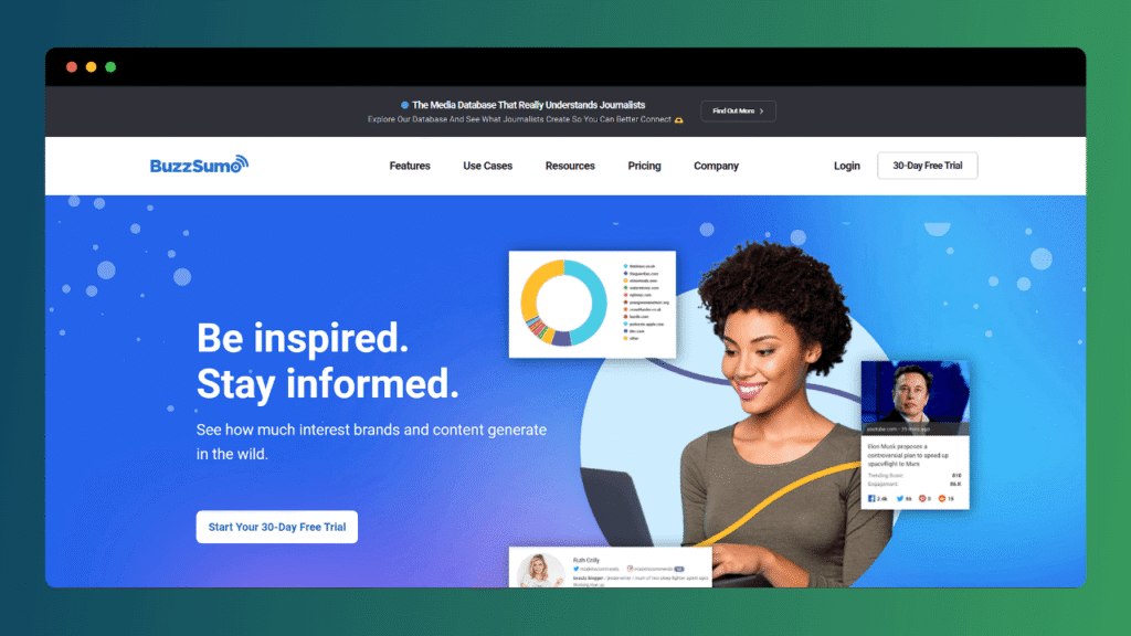 Buzzsumo - competitor analysis example website 2